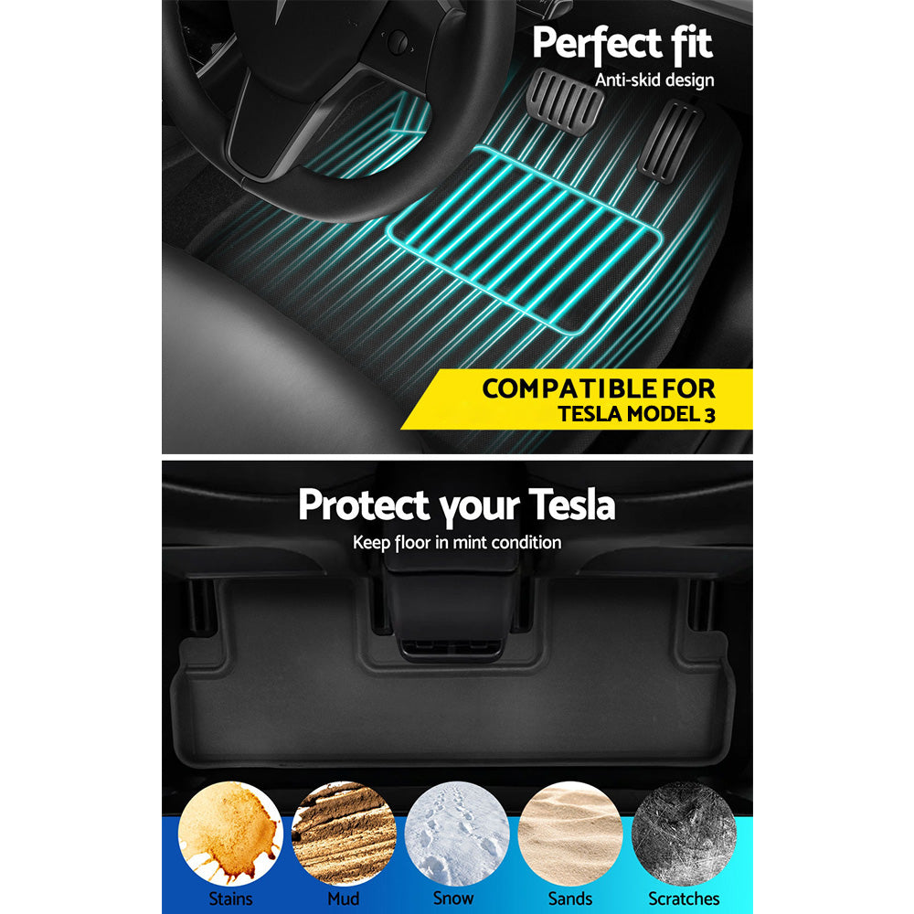 Weisshorn rubber floor mats Tesla Model 3 — view 6