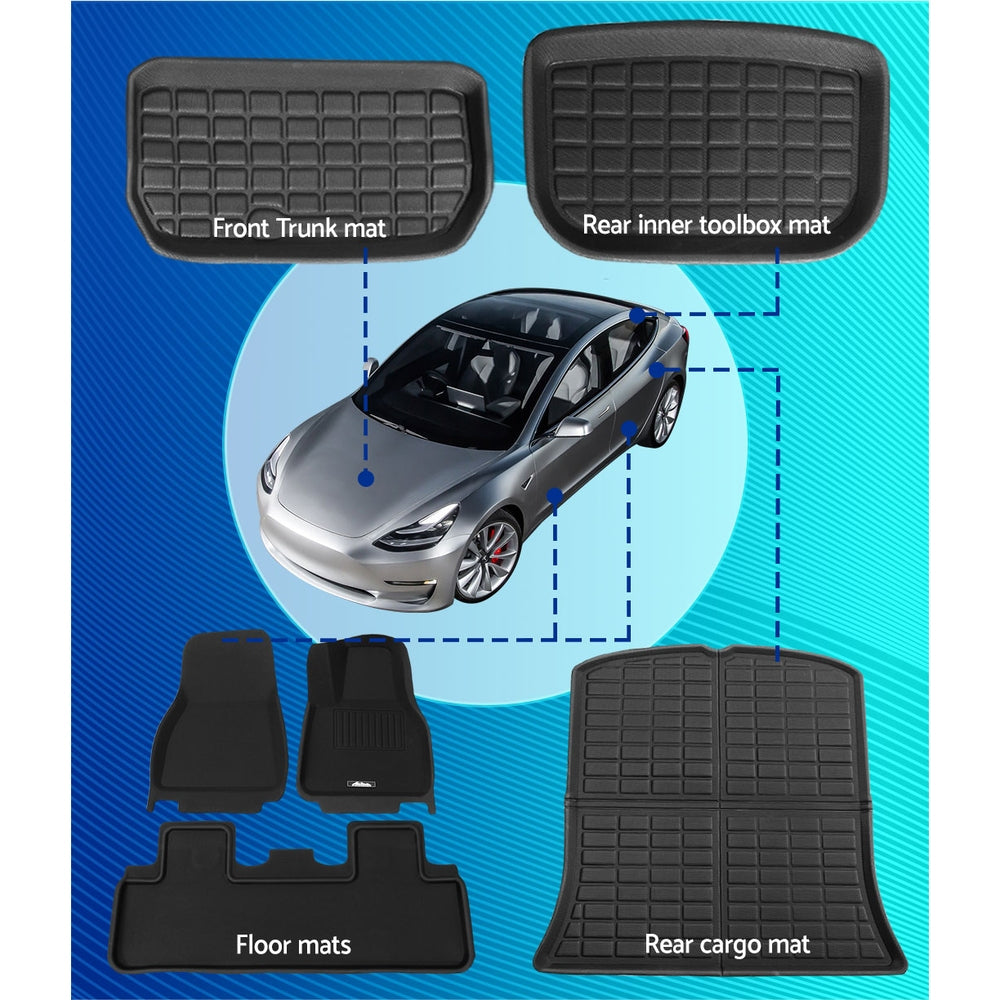 Weisshorn rubber cargo mats Tesla Model Y — view 5