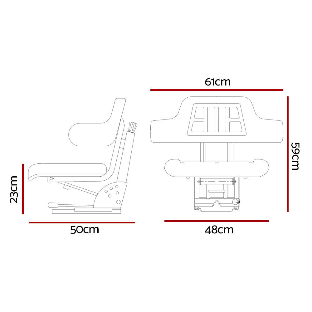 Giantz PU Leather Digger Tractor Seat — view 3