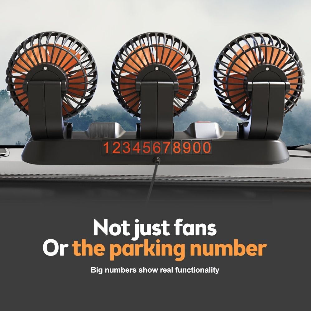 3-head car circulating fan — view 6
