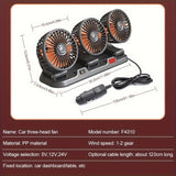 3-head car circulating fan — view 8