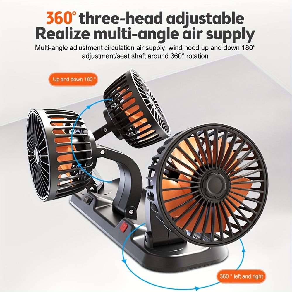 3-head car circulating fan — view 10