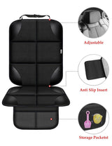 Child car seat protector, black — view 4