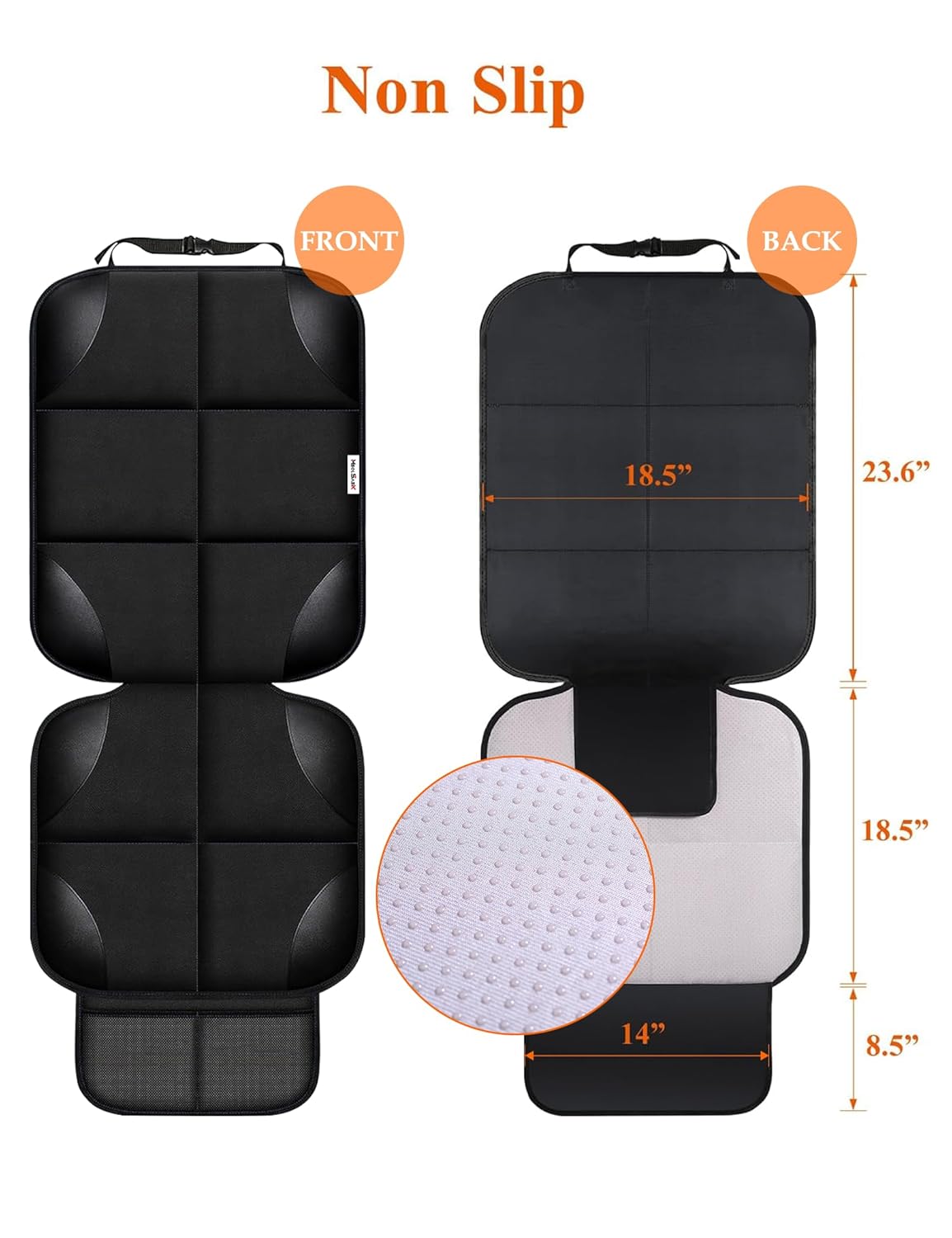 Child car seat protector, black — view 5