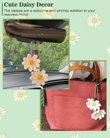Crochet daisy rearview mirror charm — view 5