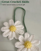 Crochet daisy rearview mirror charm — view 6