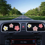 Cute pink flower car vent clips 6 pcs — view 3