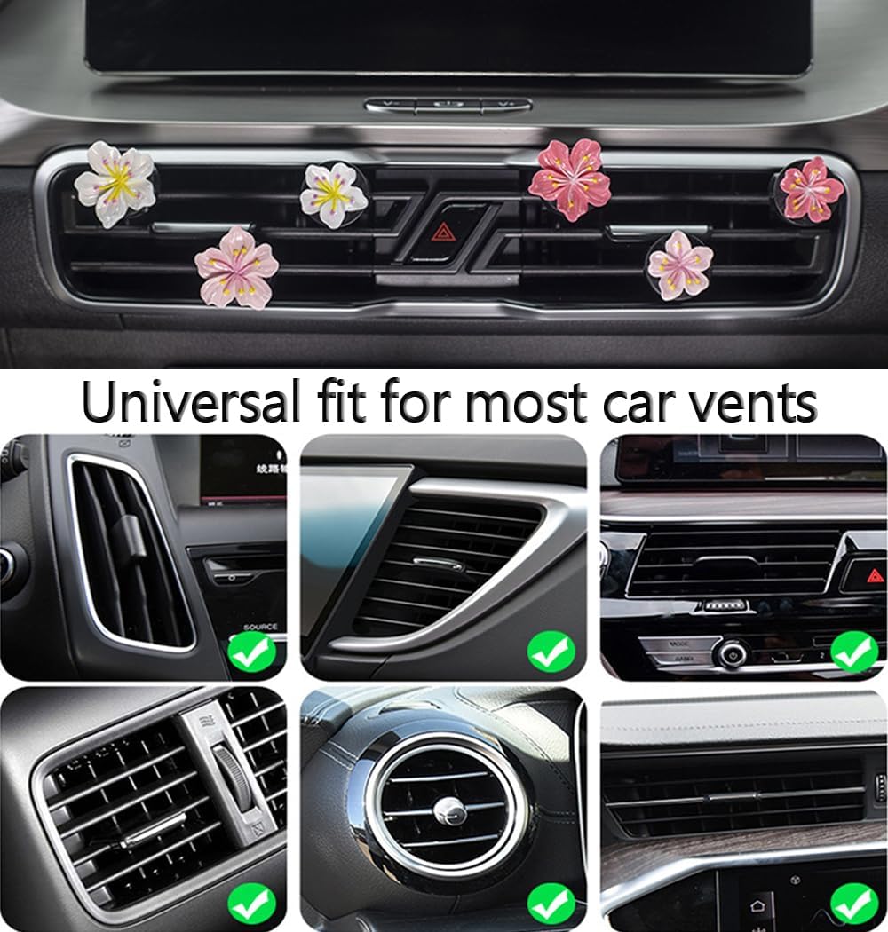 Cute pink flower car vent clips 6 pcs — view 7