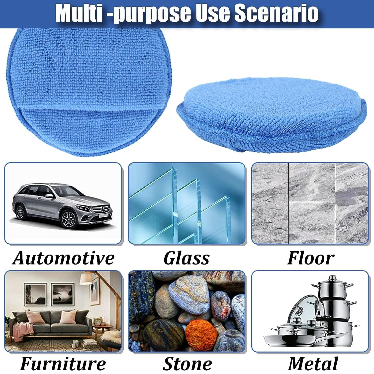 Microfibre wax applicator pads, 6 pack — view 3