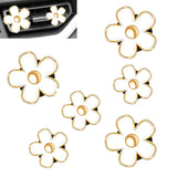 6 piece white daisy car vent clips — view 2