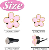 6 piece white daisy car vent clips — view 3