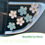 6 piece blue white daisy car vent clips — view 5