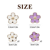 6 piece purple white daisy car vent clips — view 4
