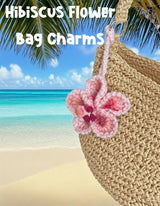 Hibiscus crochet car mirror charm — view 4