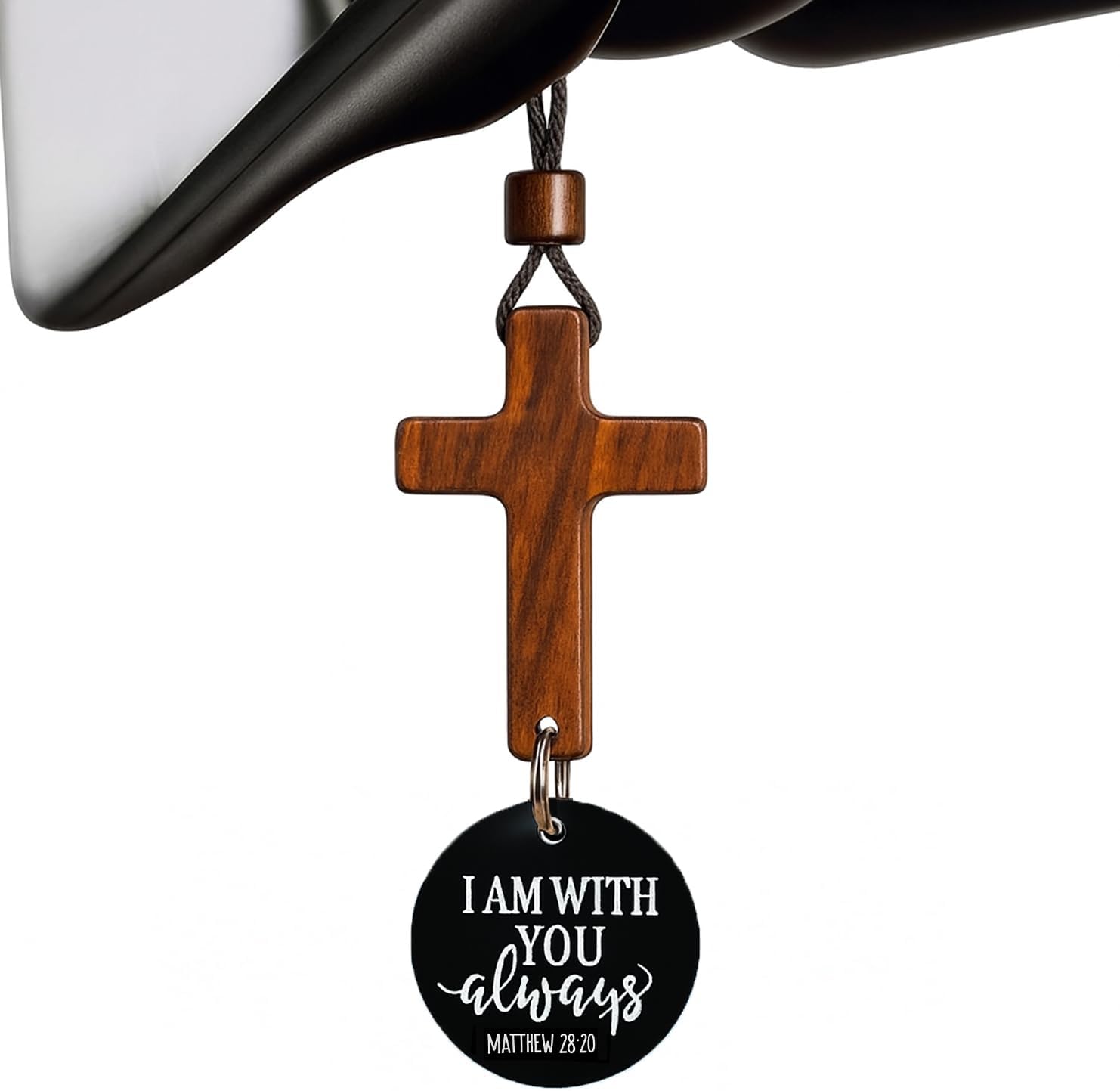 Bible verse rearview mirror cross ornament — view 2