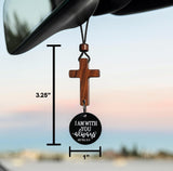 Bible verse rearview mirror cross ornament — view 3