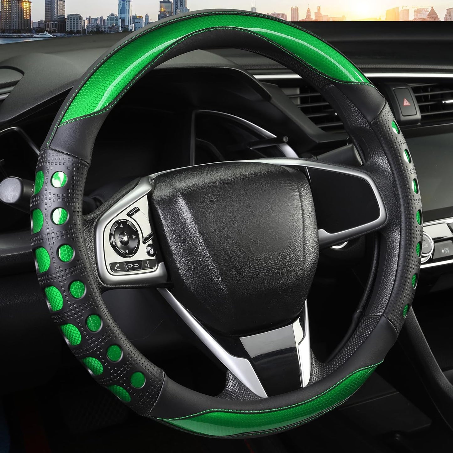 PU leather car steering wheel cover — view 10
