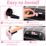 6 piece pink bow car vent clips — view 5