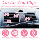 6 piece pink bow car vent clips — view 6