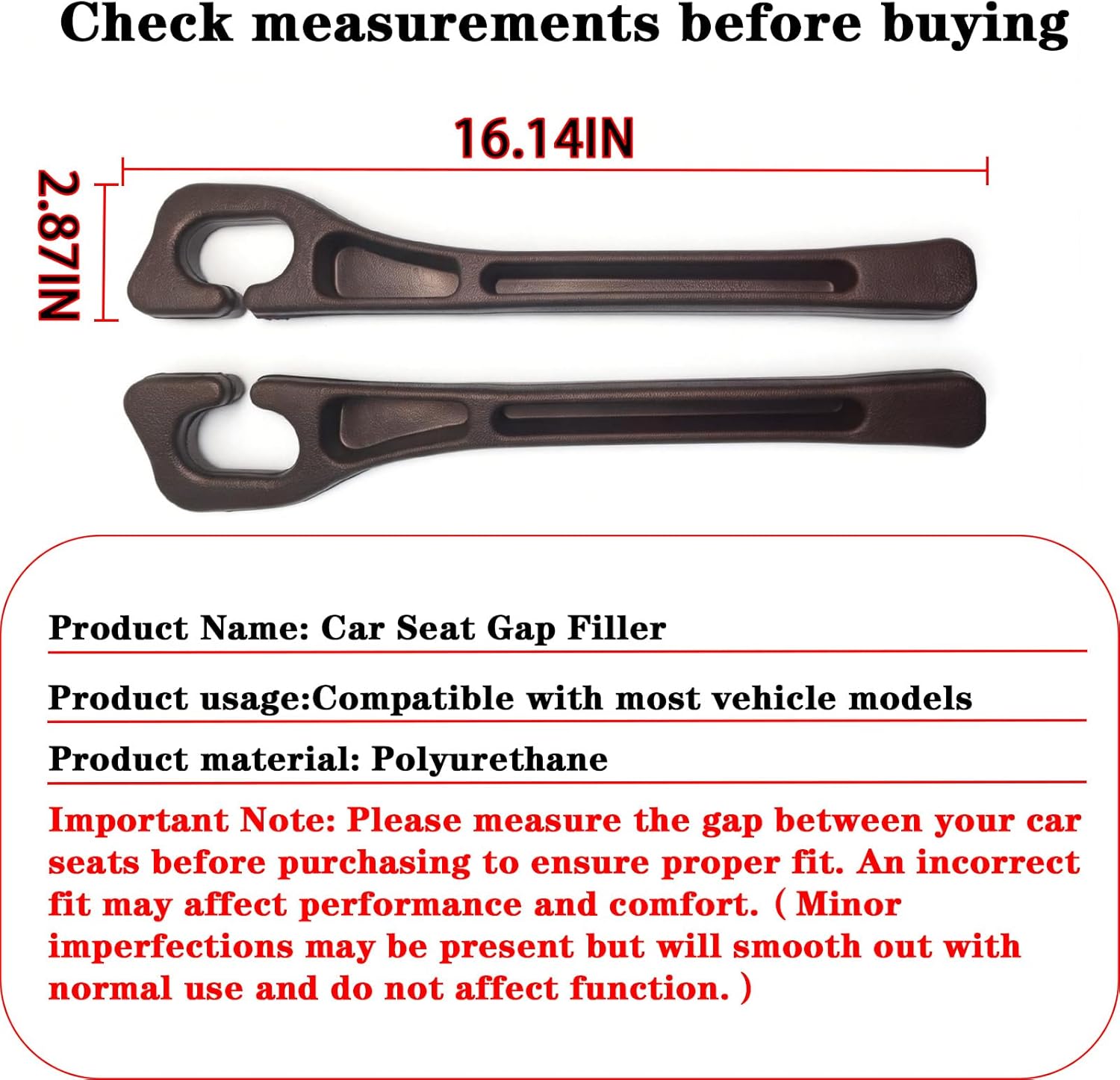 Car seat crevice filler organiser 2 pcs — view 9