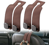 Leather car headrest double hook — view 2