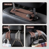 Leather car headrest double hook — view 4