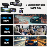 Triple lens dash cam 32GB 1080P HD — view 4