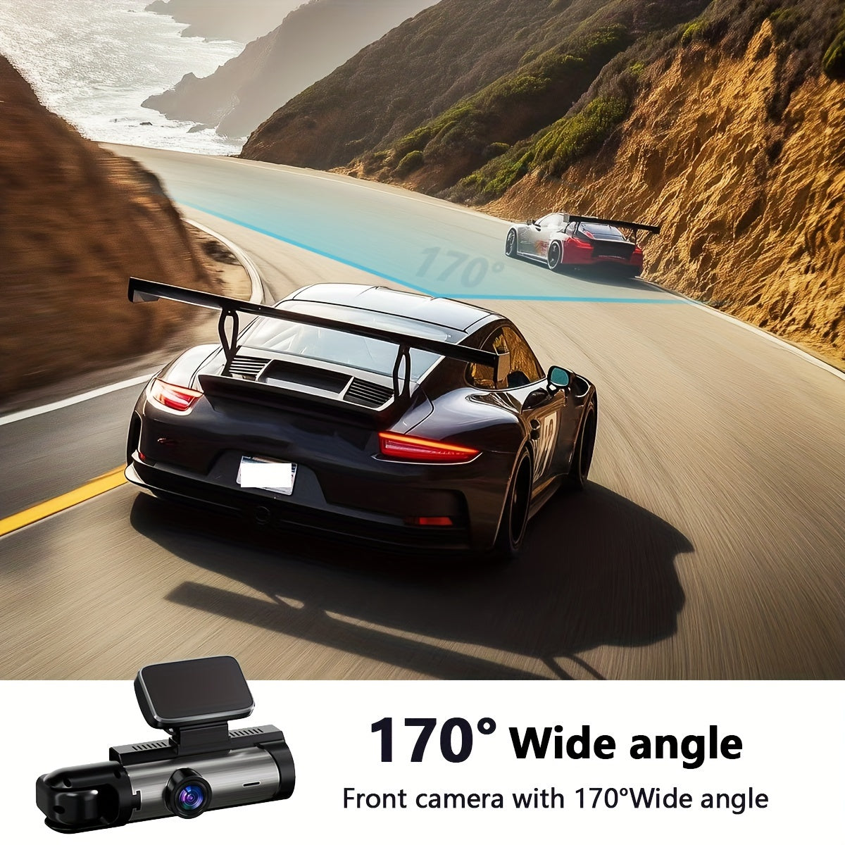 Triple lens dash cam 32GB 1080P HD — view 8