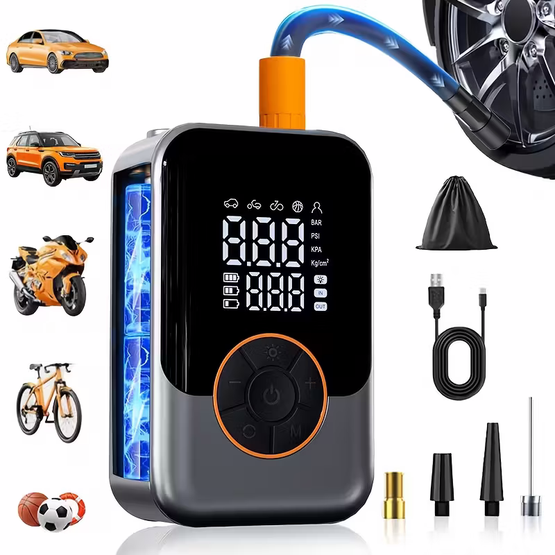 Portable wireless air compressor tyre pump — view 5