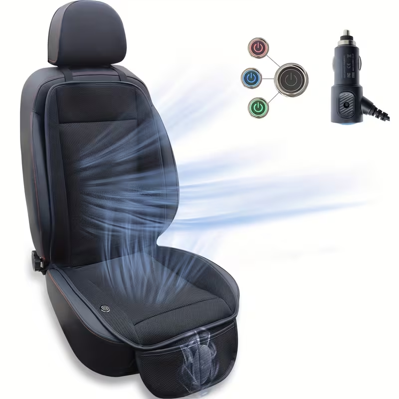 Ventilation car seat cushion with turbine fan — view 2