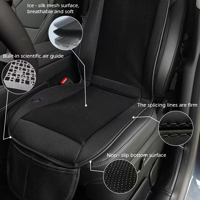 Ventilation car seat cushion with turbine fan — view 3