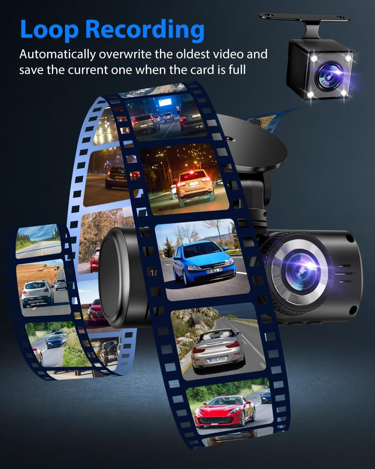 Three-camera dash cam C309 with WiFi — view 5