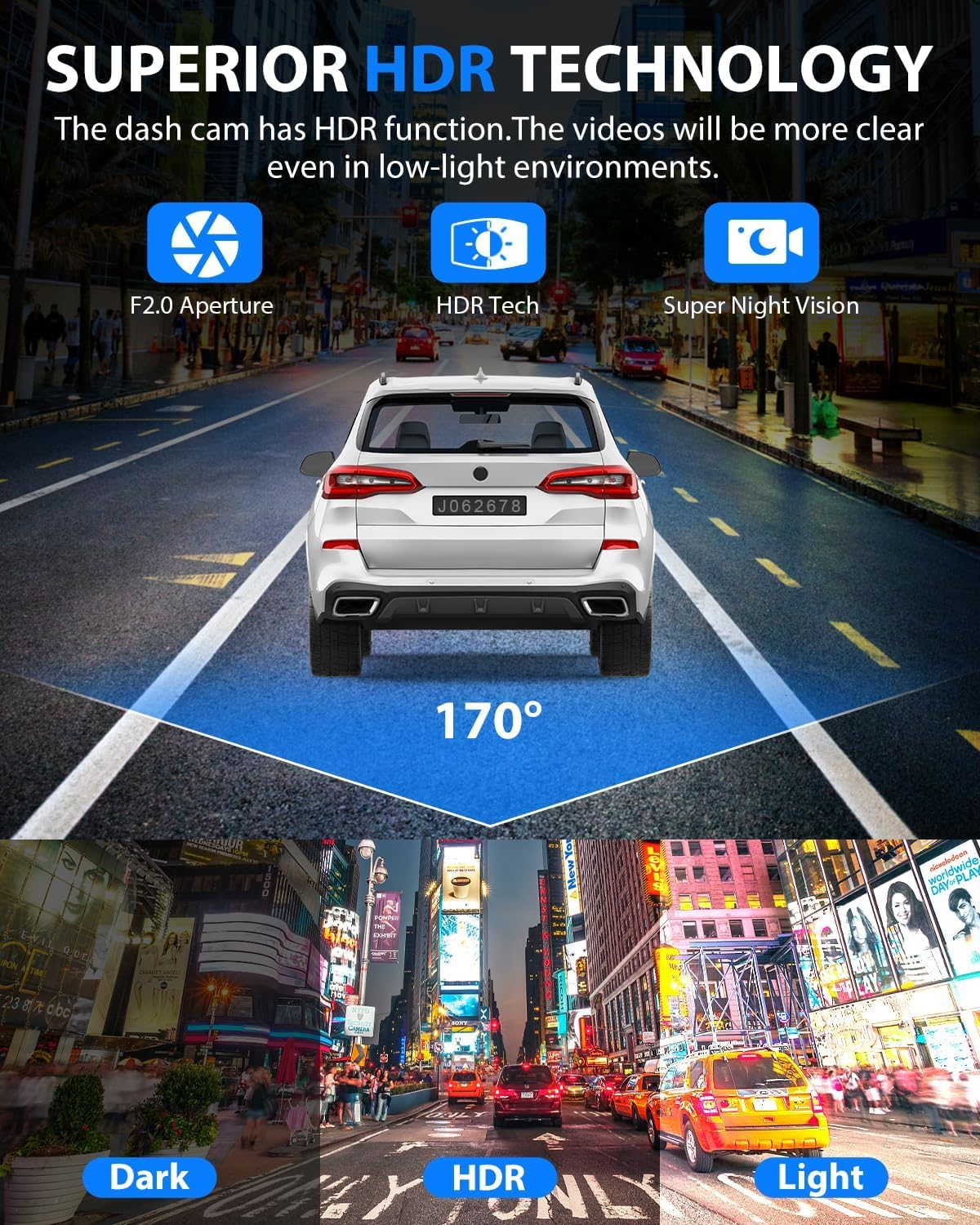 Three-camera dash cam C309 with WiFi — view 6