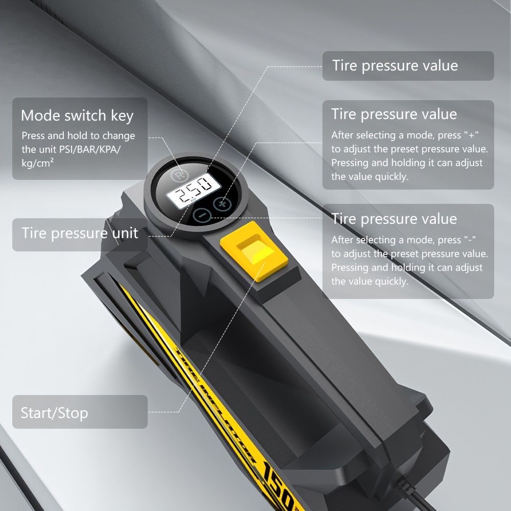 CaRSun 12V portable tyre inflator — view 6