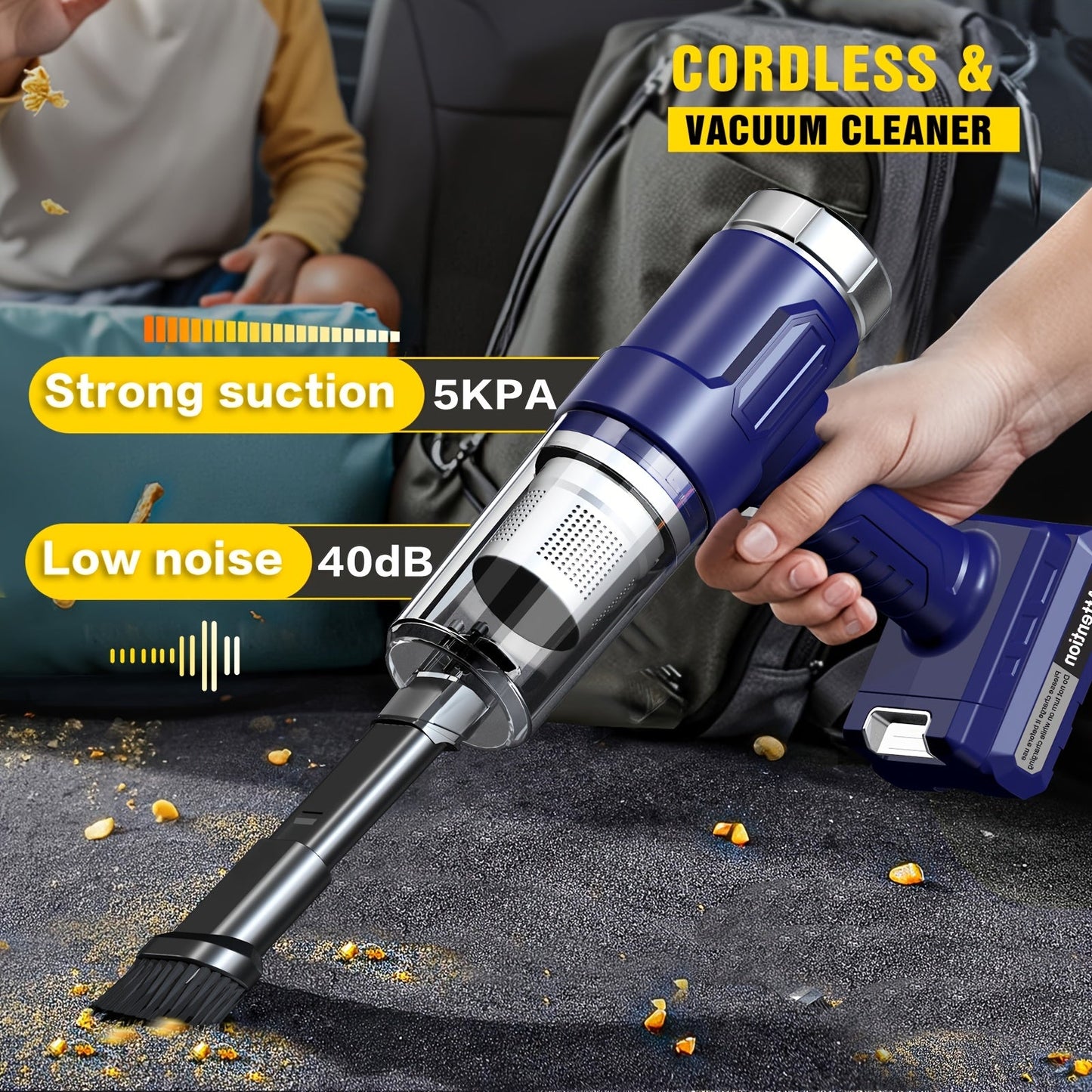 Wireless handheld car vacuum 10000Pa — view 11