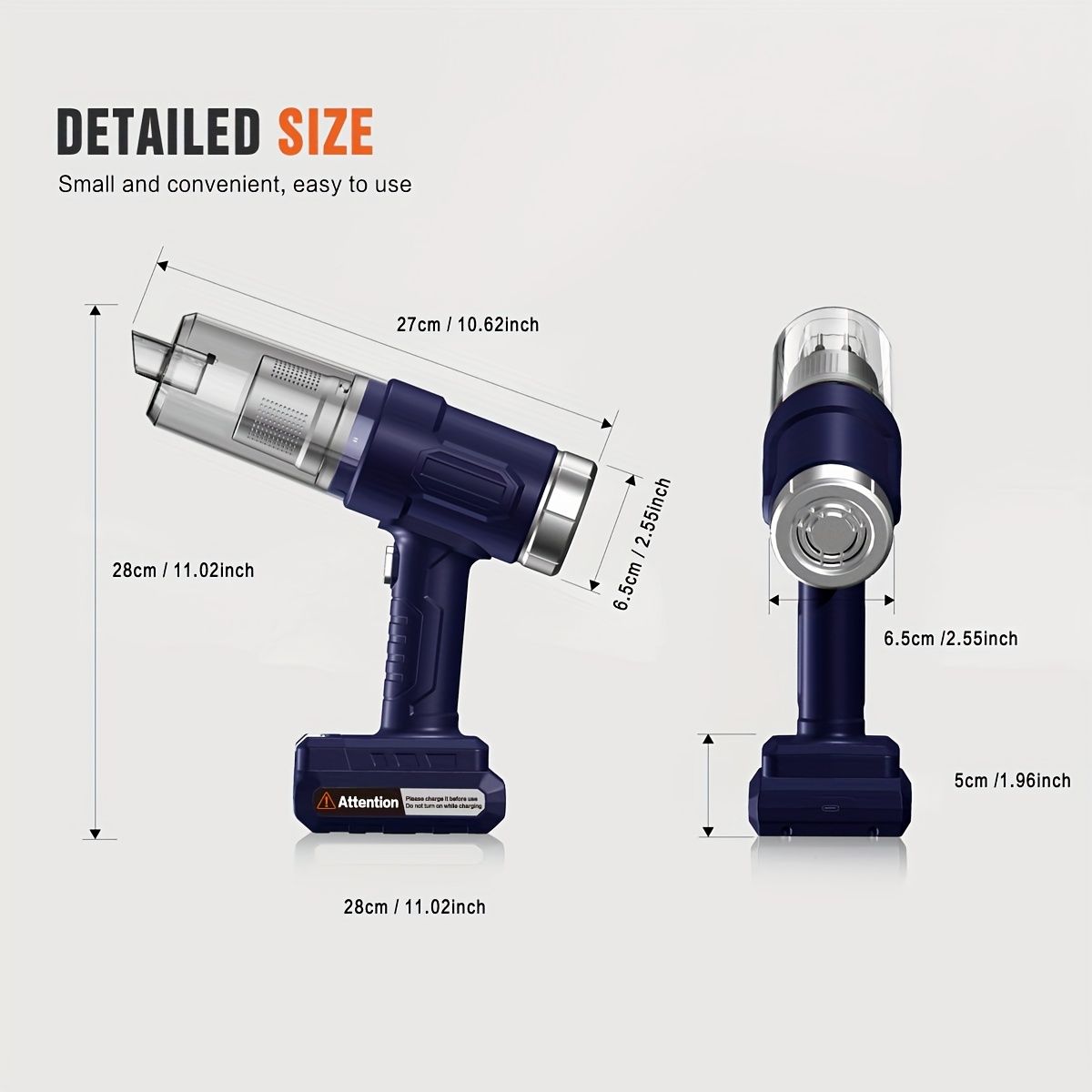 Wireless handheld car vacuum 10000Pa — view 3