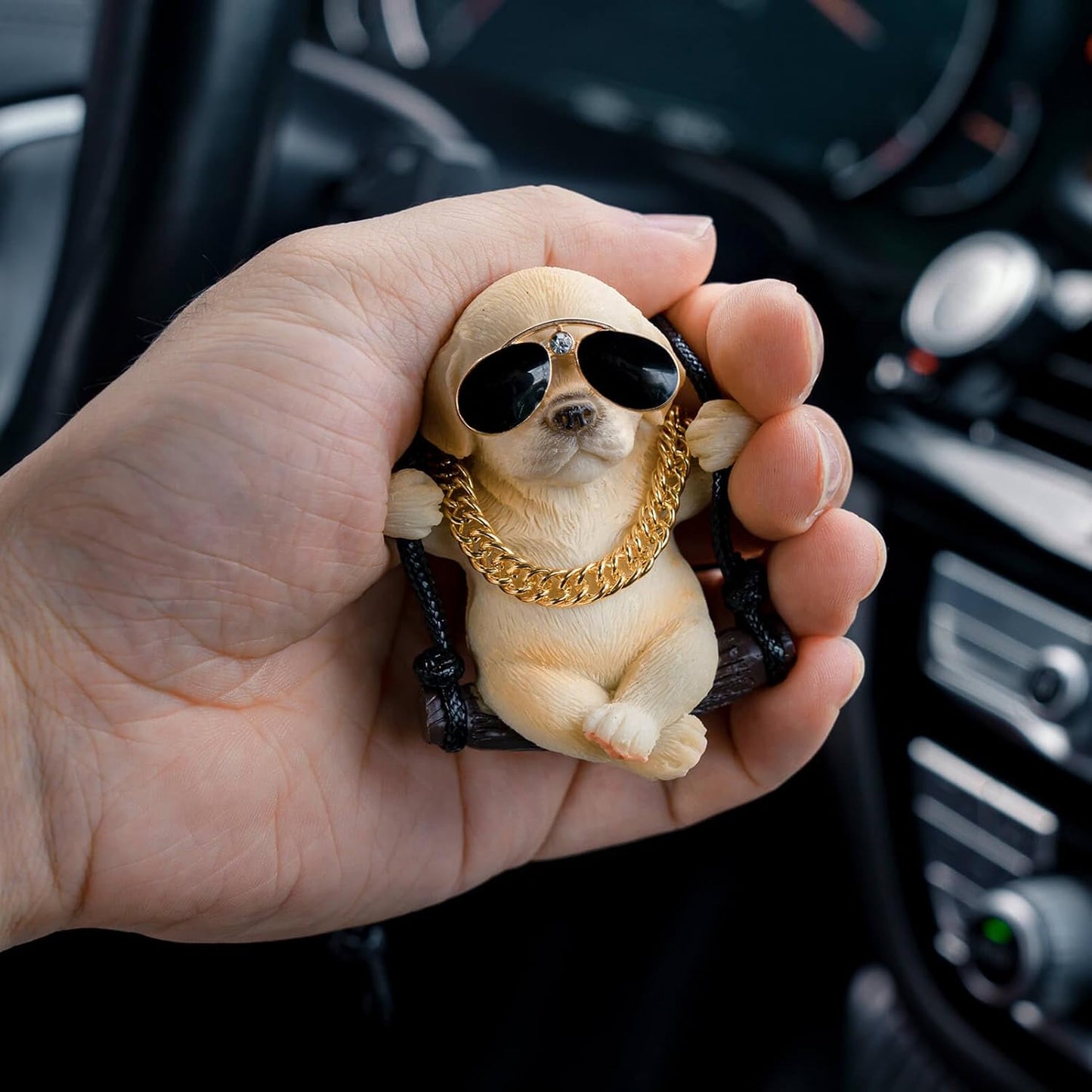 Cute Swinging Labrador Car Mirror — view 4