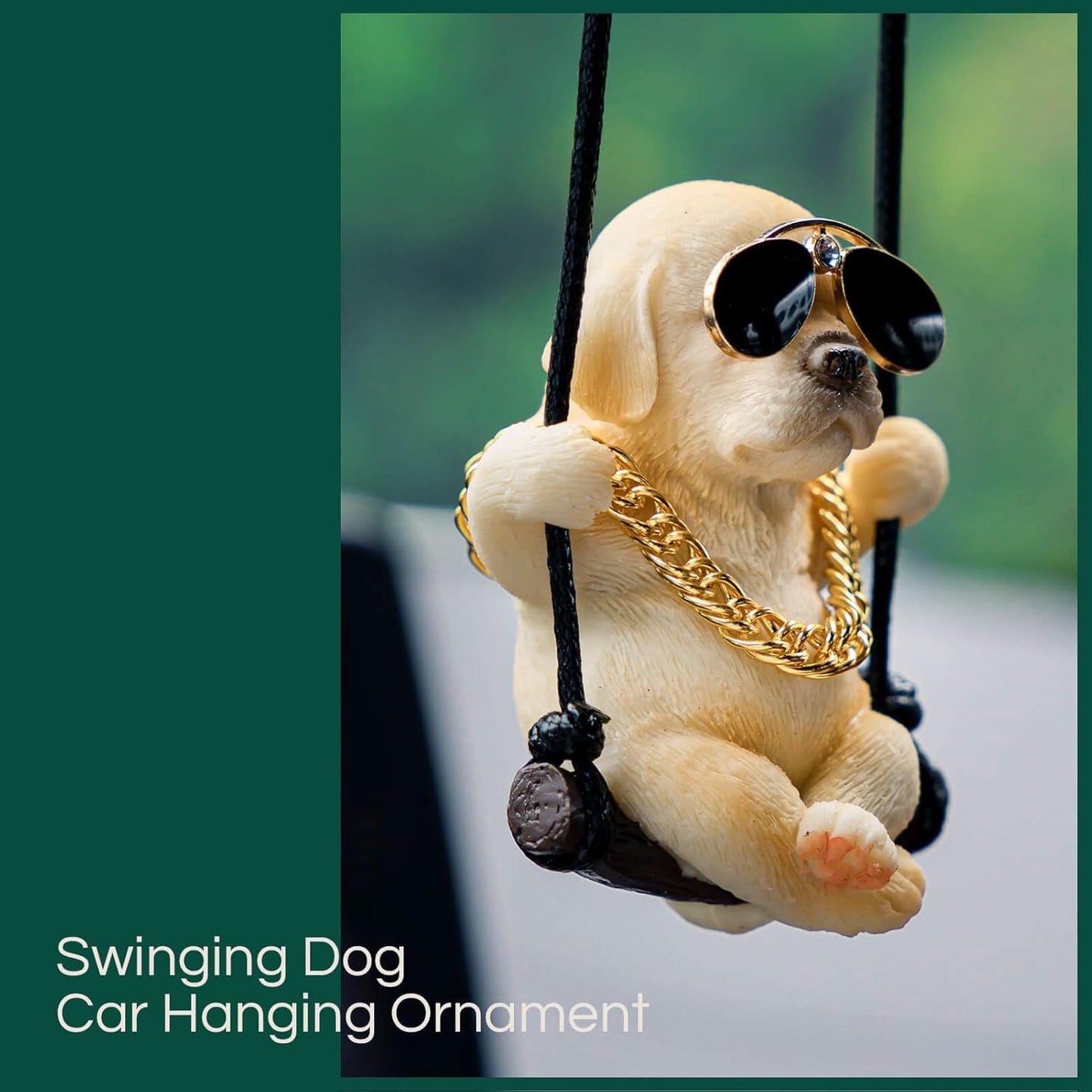 Cute Swinging Labrador Car Mirror — view 6