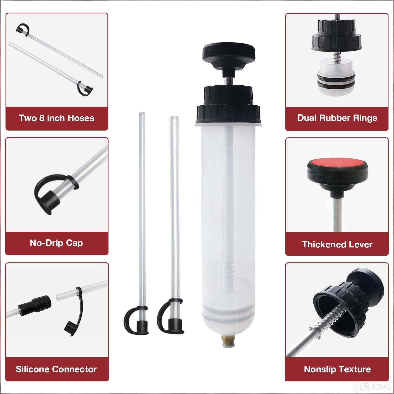 500cc manual fluid extractor pump black — view 4