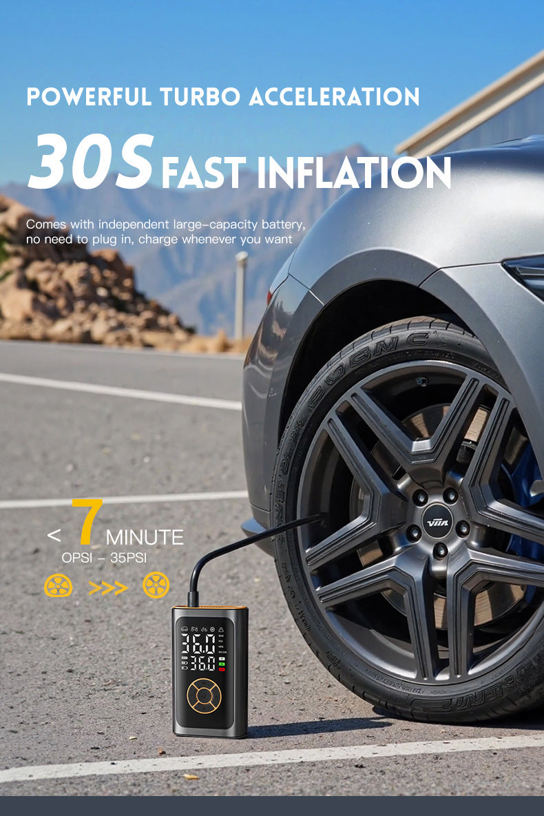 Wireless tyre inflator with digital display black — view 8