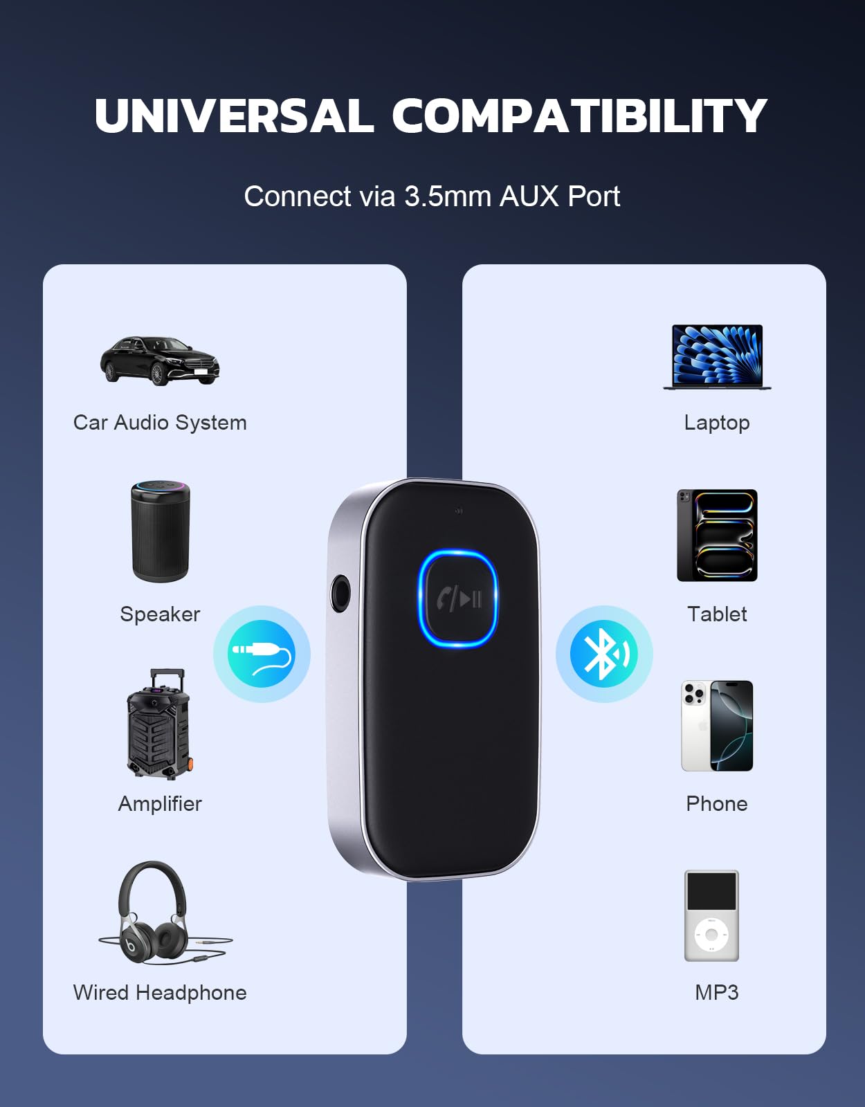 Bluetooth 5.3 AUX audio receiver — view 3