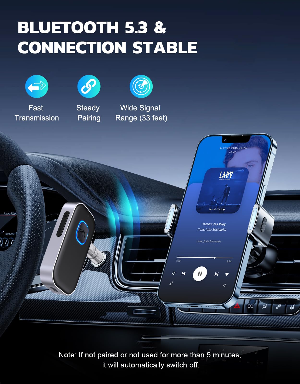 Bluetooth 5.3 AUX audio receiver — view 4