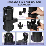 Dual cup holder expander 360 rotating tray black — view 3