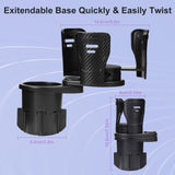 Dual cup holder expander 360 rotating tray black — view 6