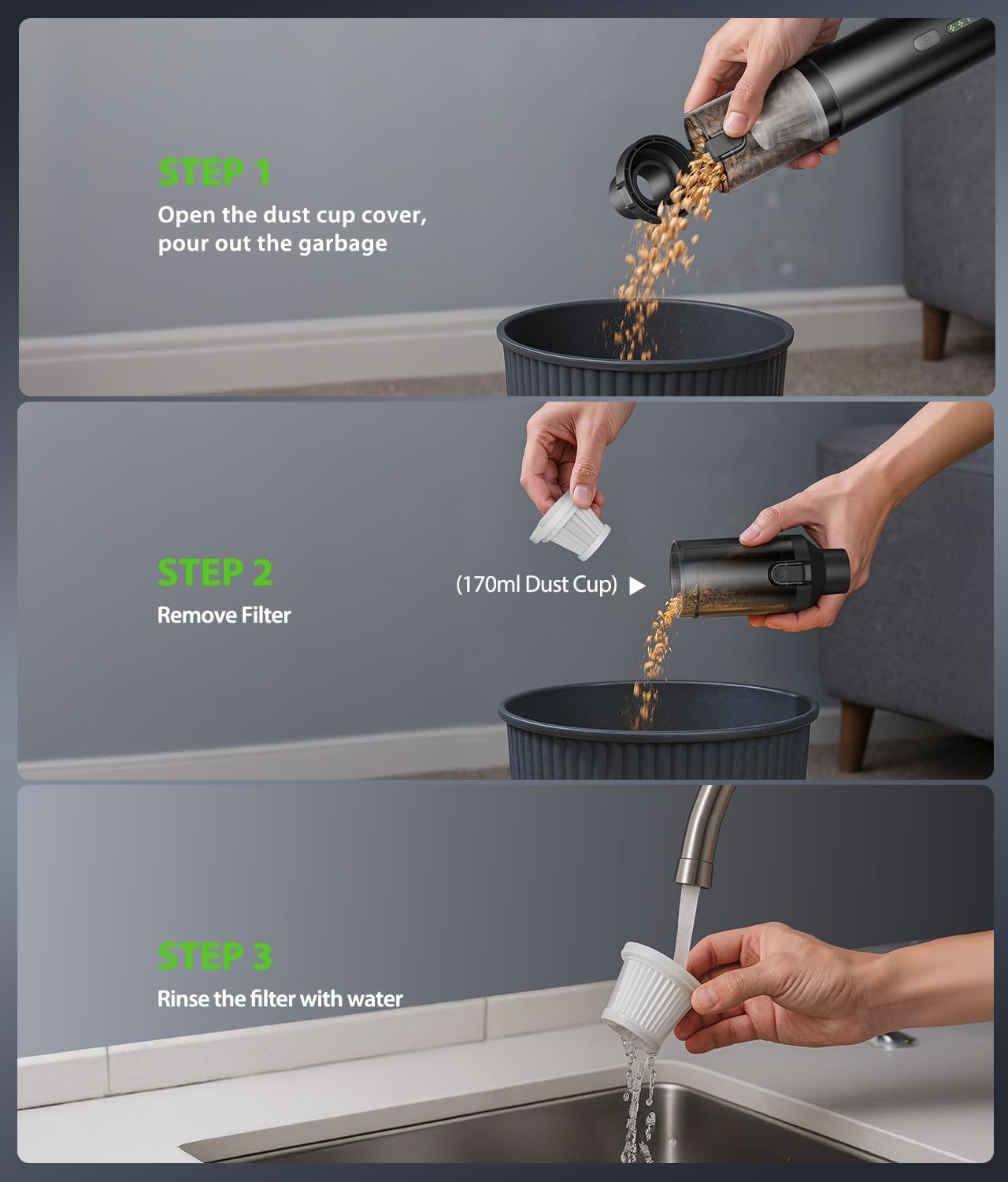 4-in-1 Cordless Handheld Vacuum with Suction — view 7