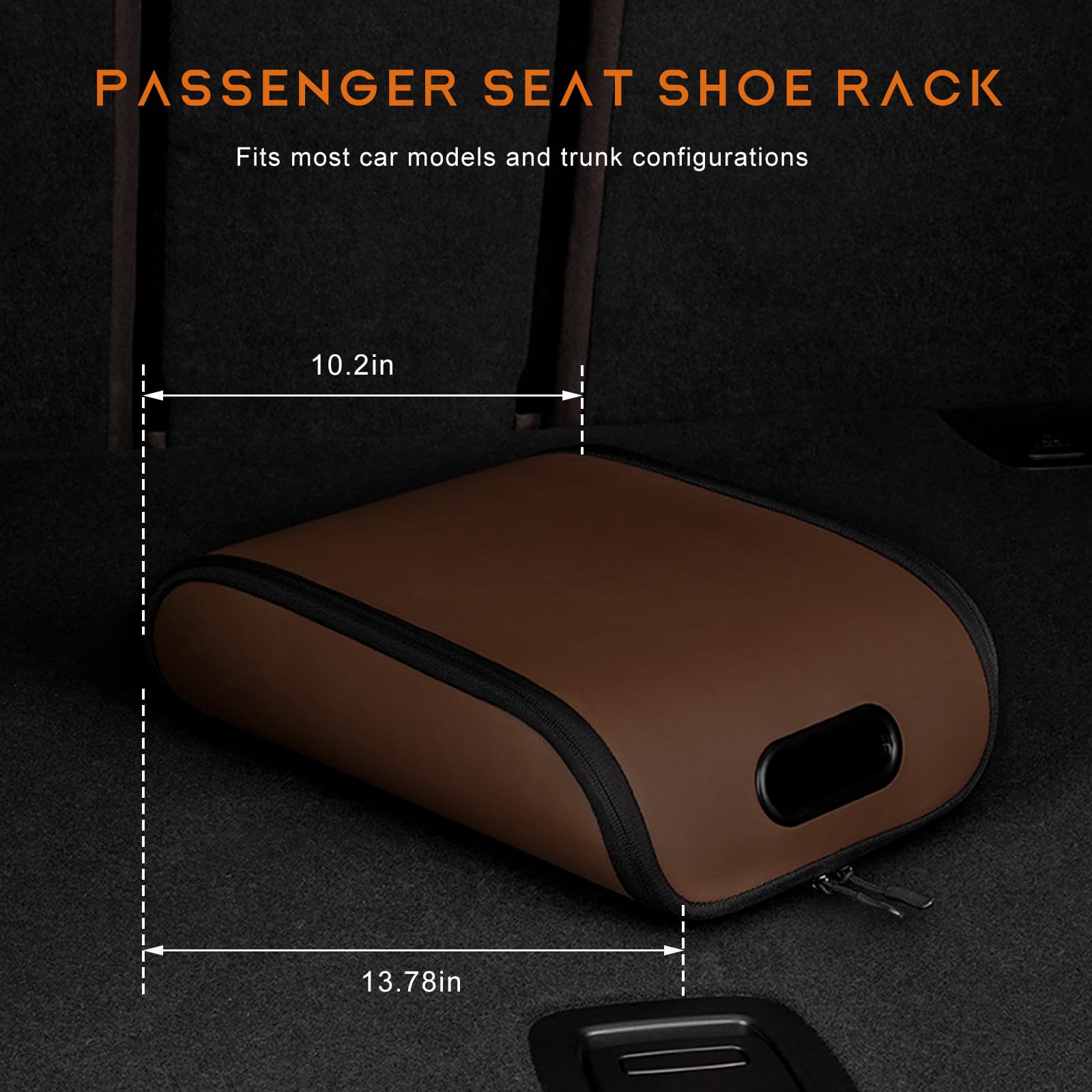 Portable leather-look car shoe storage box — view 3