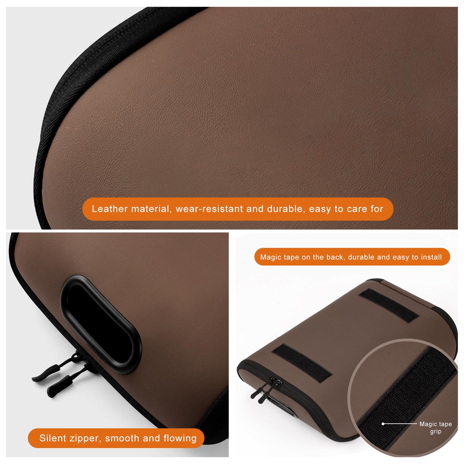 Portable leather-look car shoe storage box — view 4