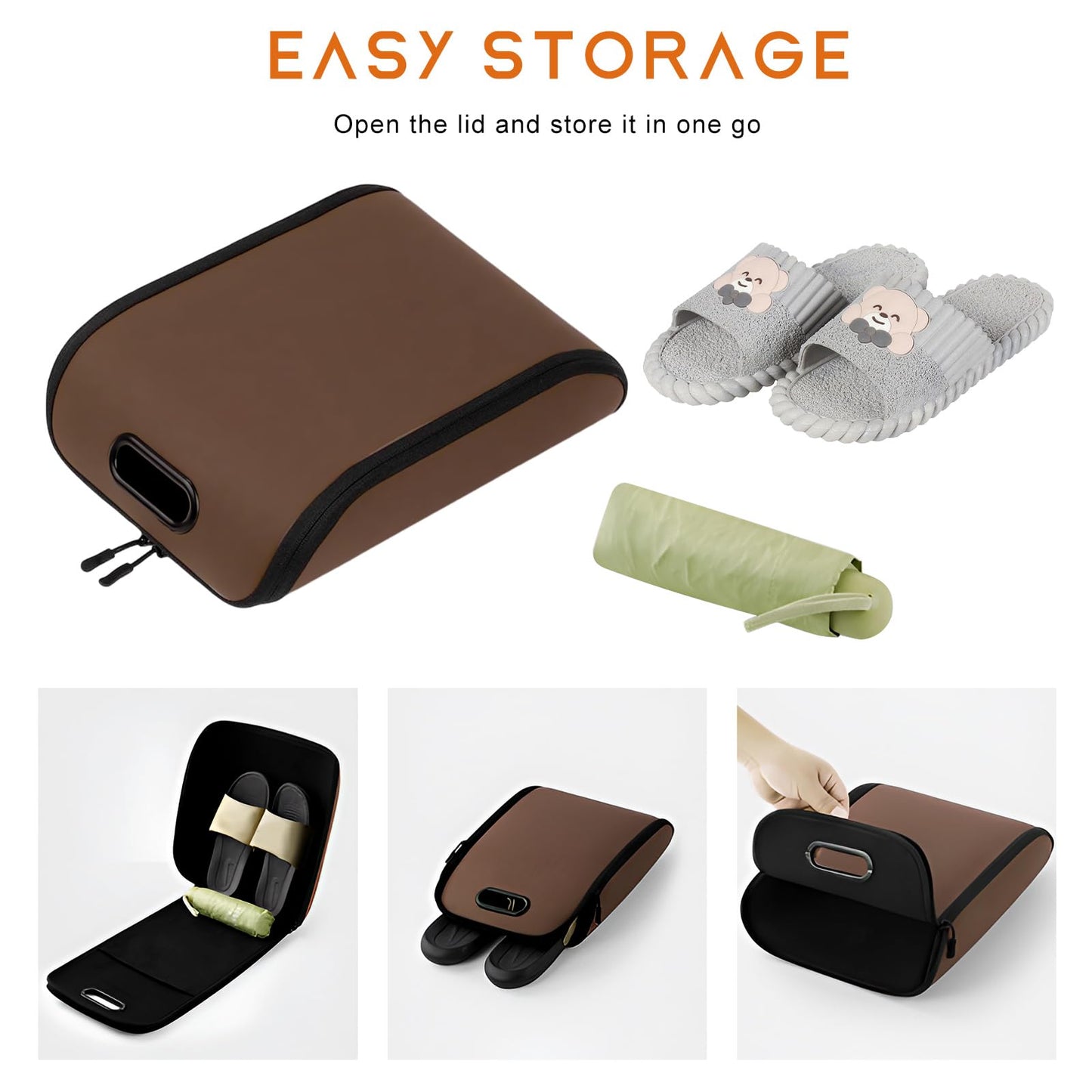 Portable leather-look car shoe storage box — view 6