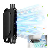 Black USB car seat cooling fan 3-speed — view 2
