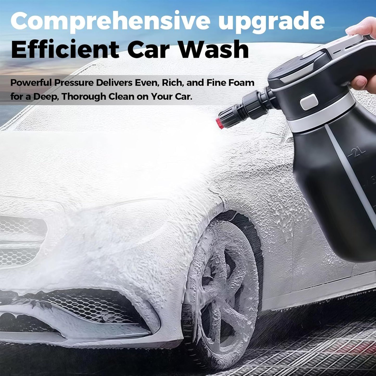 Rechargeable electric foam sprayer black — view 3